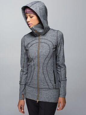 lululemon Stride Jacket 2  Heathered Charcoal Zip Hoodie - Like New Condition